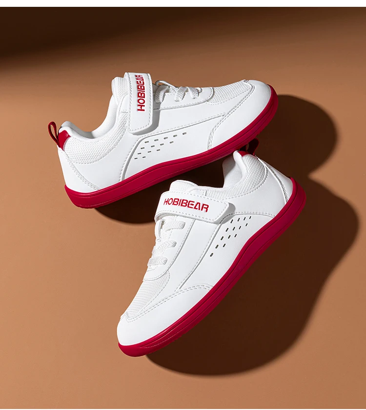 Kids' Minimalist Faux Leather Mesh Sneakers — Image 9