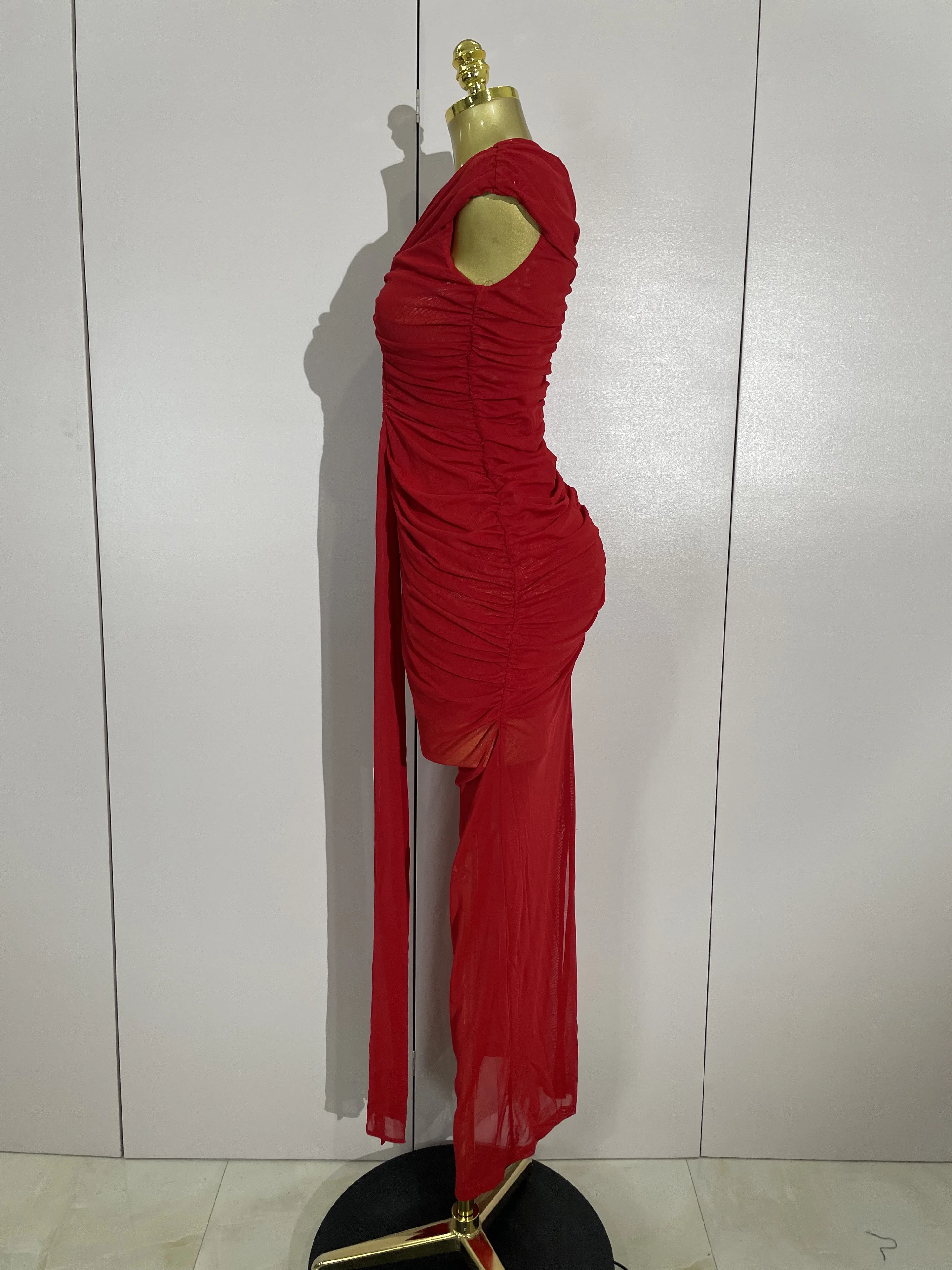Bodycon Mesh Sleeveless Hollow-Out Long Evening Dress — Image 4