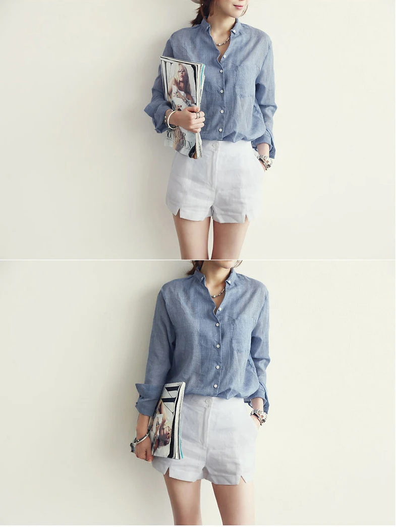 Korean-Style Solid Cotton Formal Shirt — Image 12