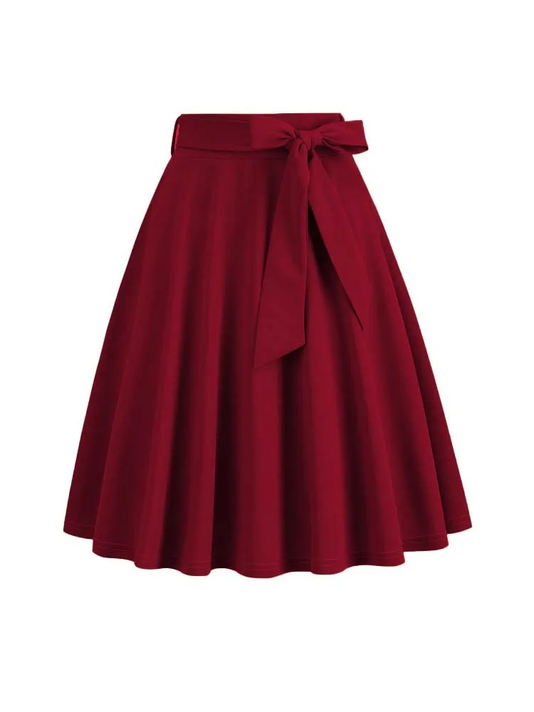 Vintage Solid Midi Skirt — Image 9