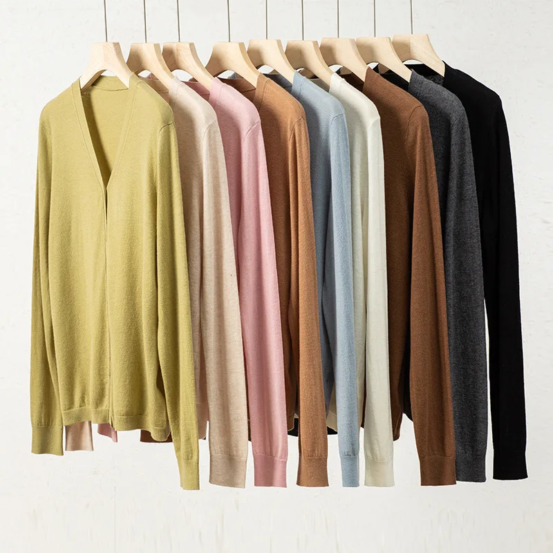 Wool V-Neck Cardigan — Image 4