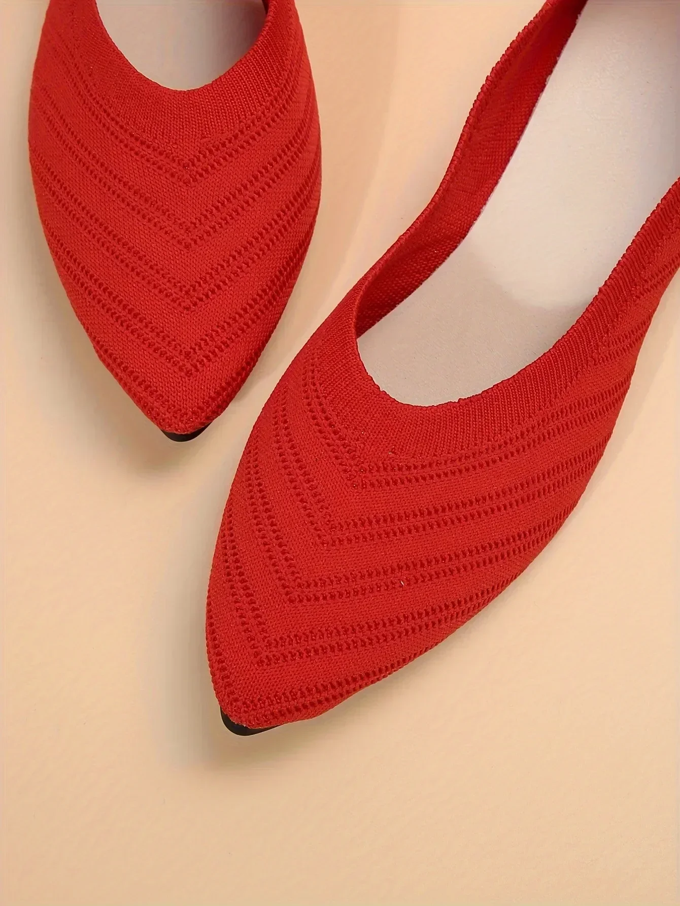 Solid Knitted Pointed-Toe Sandals — Image 32