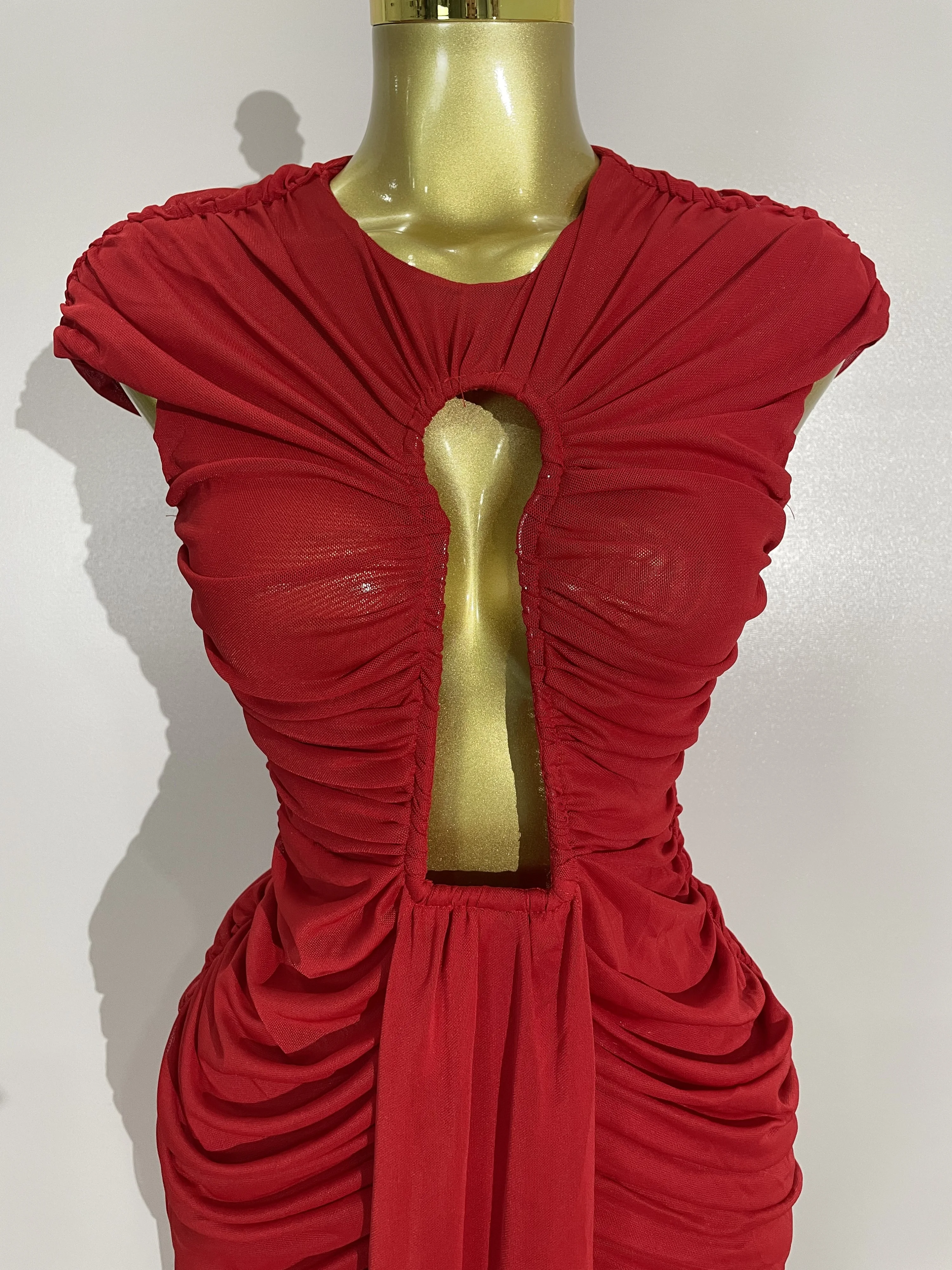 Bodycon Mesh Sleeveless Hollow-Out Long Evening Dress — Image 8