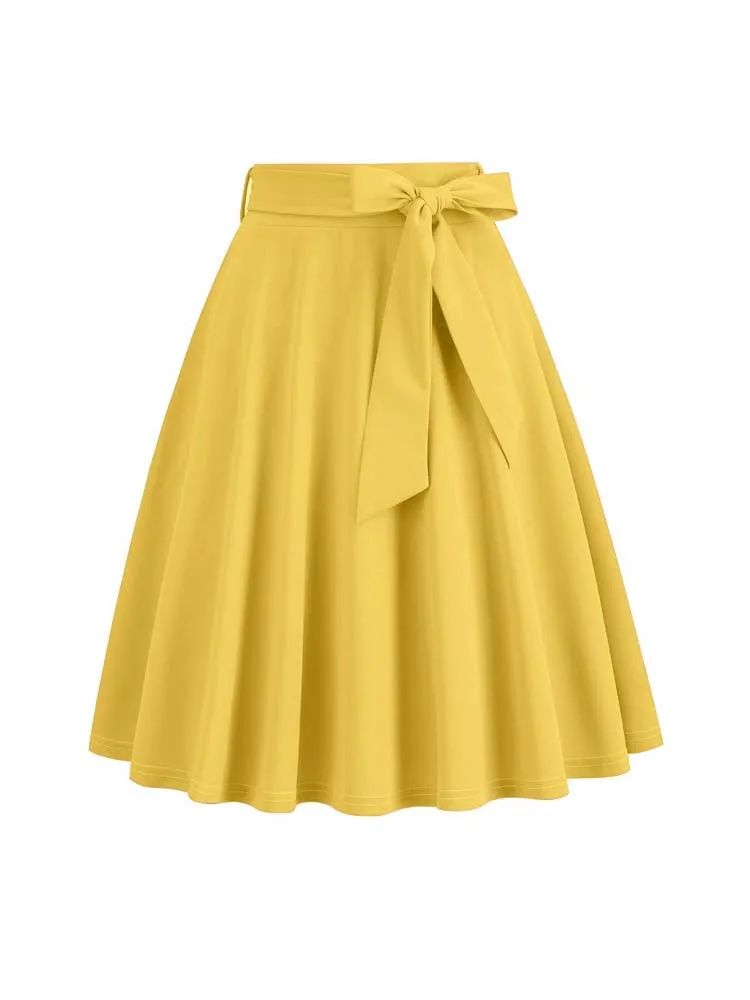 Vintage Solid Midi Skirt — Image 7
