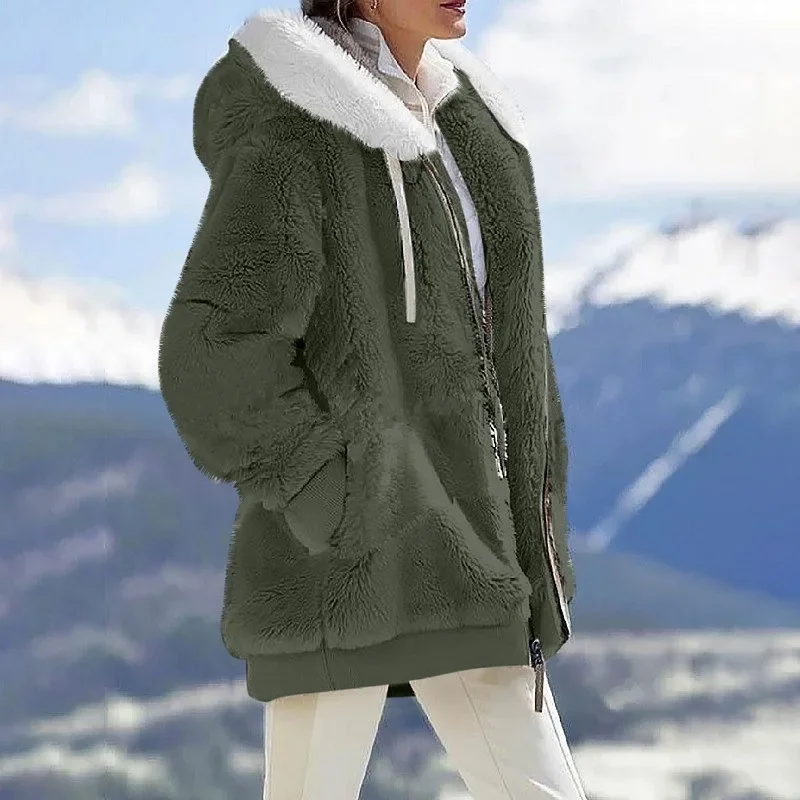 Casual Hooded Winter Coat with Zipper — Image 22