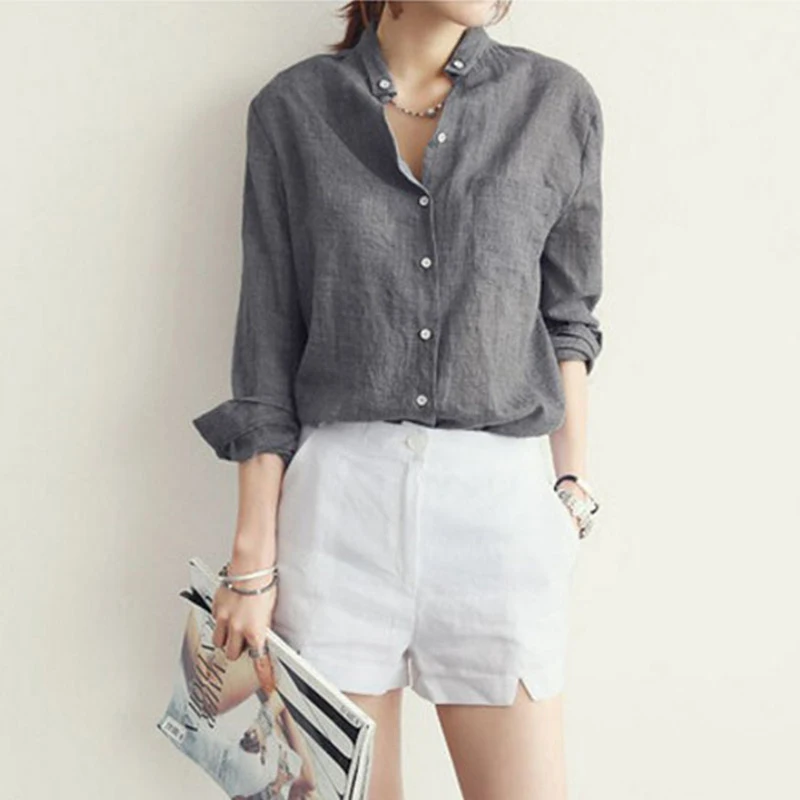 Korean-Style Solid Cotton Formal Shirt — Image 22