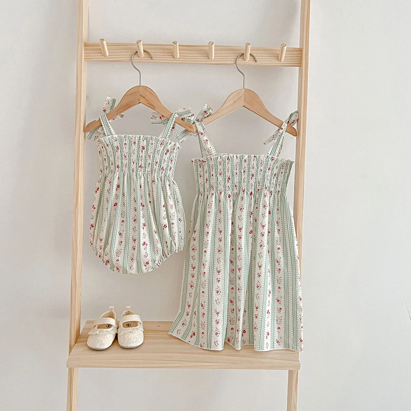 Girls' Floral Cotton Summer Romper — Image 2