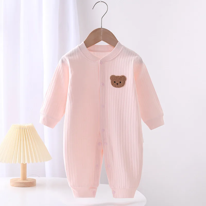 Baby Solid Cotton Spring Jumpsuit — Image 2