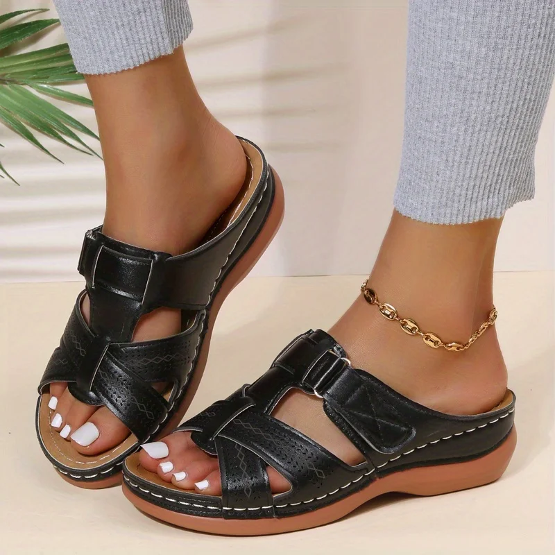 Open-Toe Wedge Summer Sandals