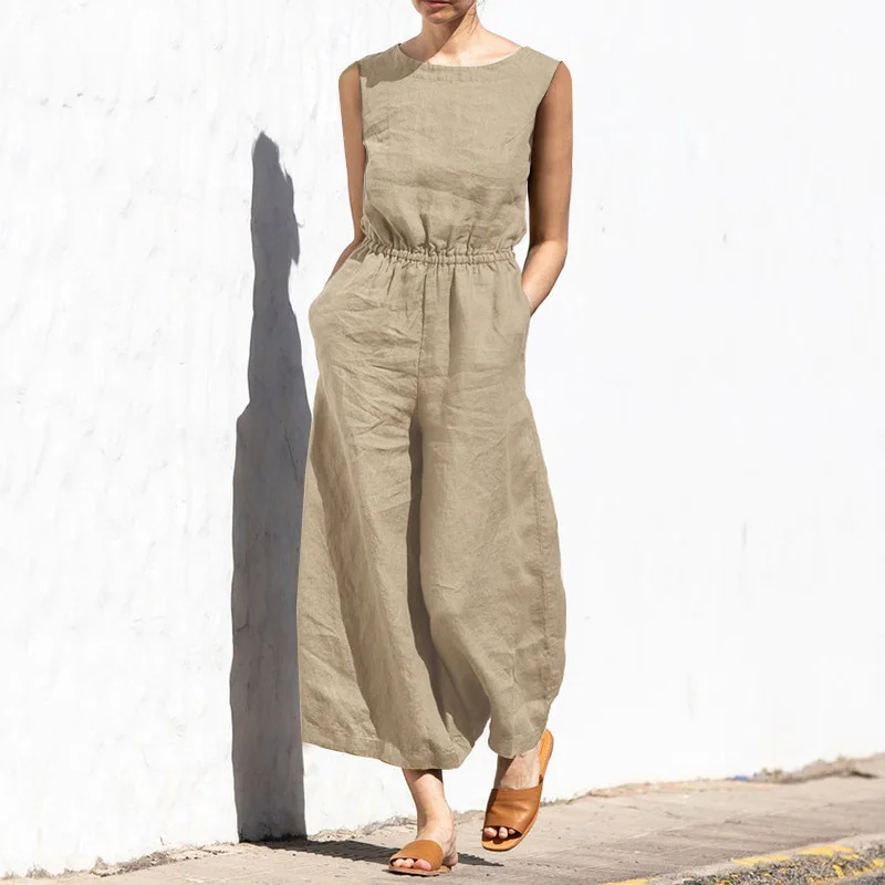 Solid Sleeveless Jumpsuit — Image 12