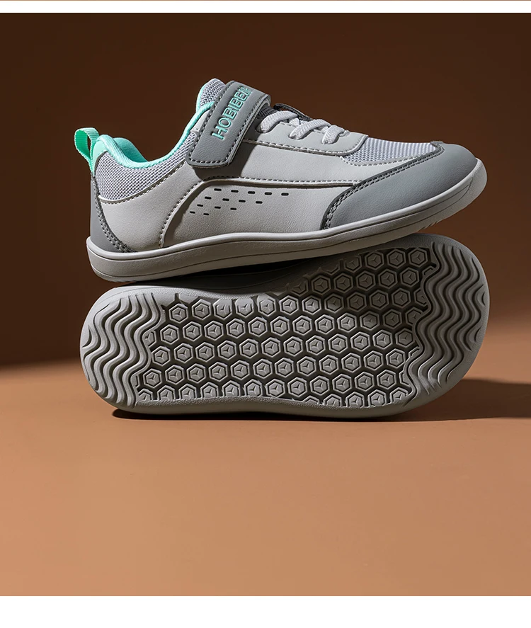 Kids' Minimalist Faux Leather Mesh Sneakers — Image 10