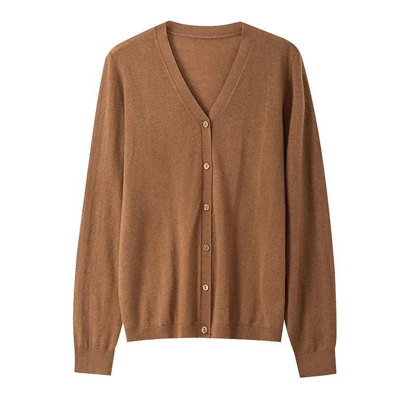Wool V-Neck Cardigan — Image 12