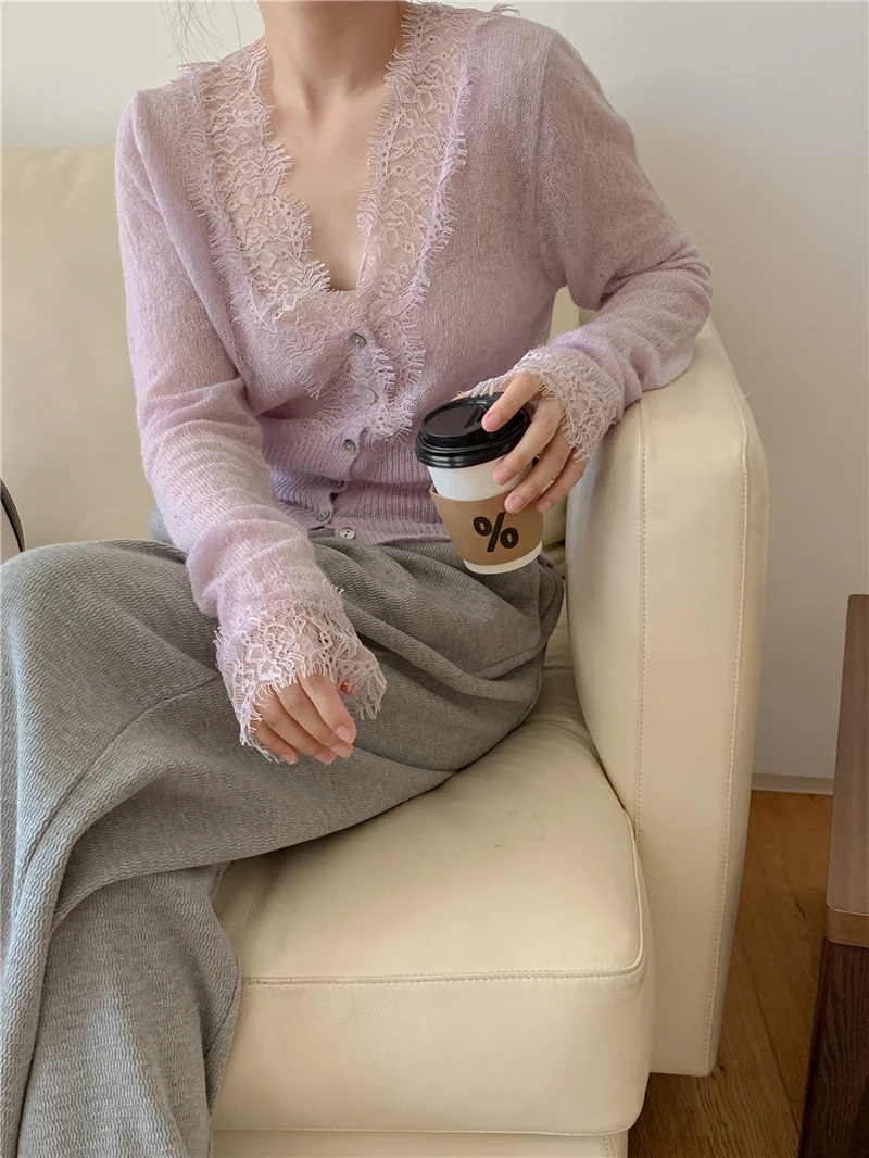 Vintage Lace Knitted Cardigan — Image 19