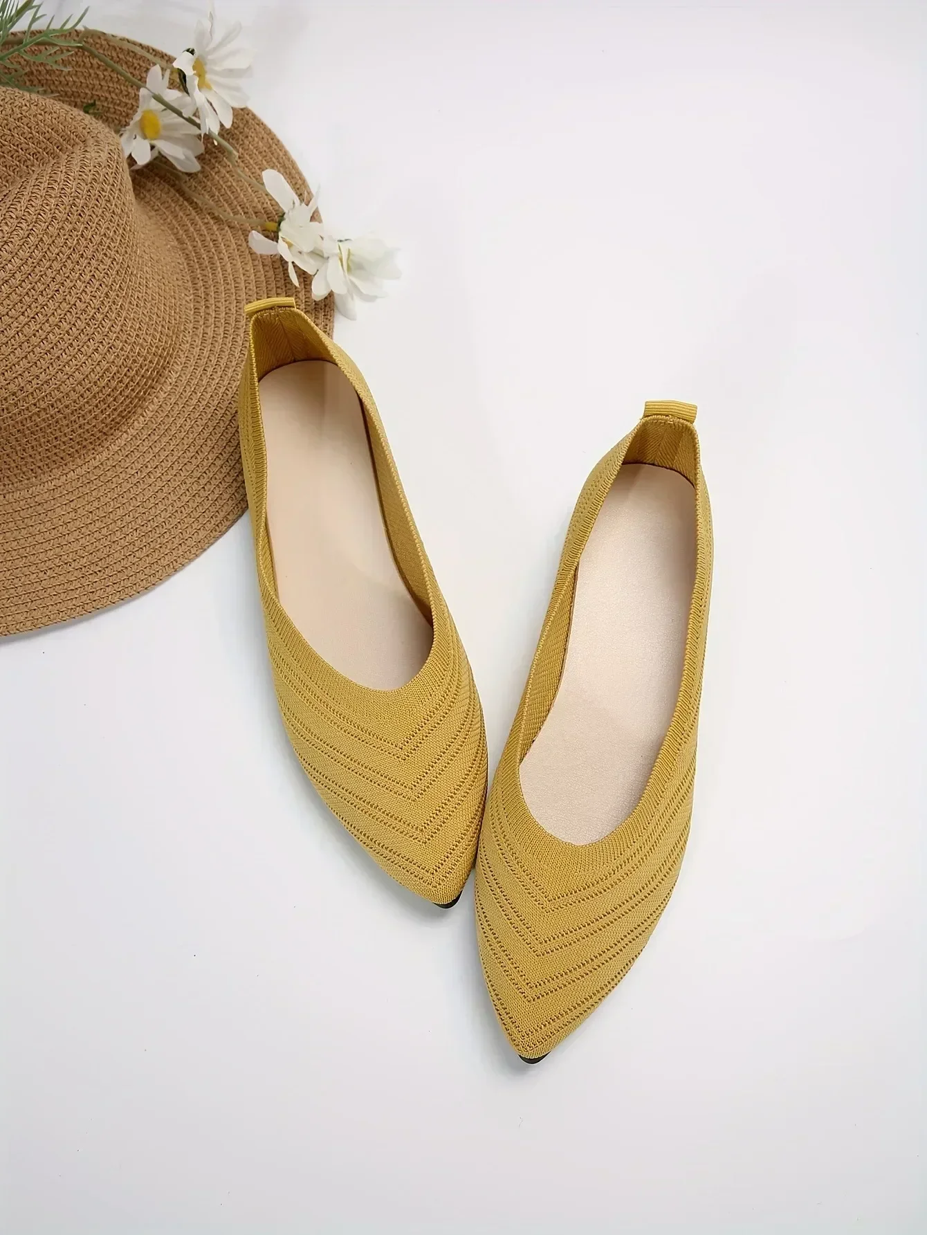 Solid Knitted Pointed-Toe Sandals — Image 24