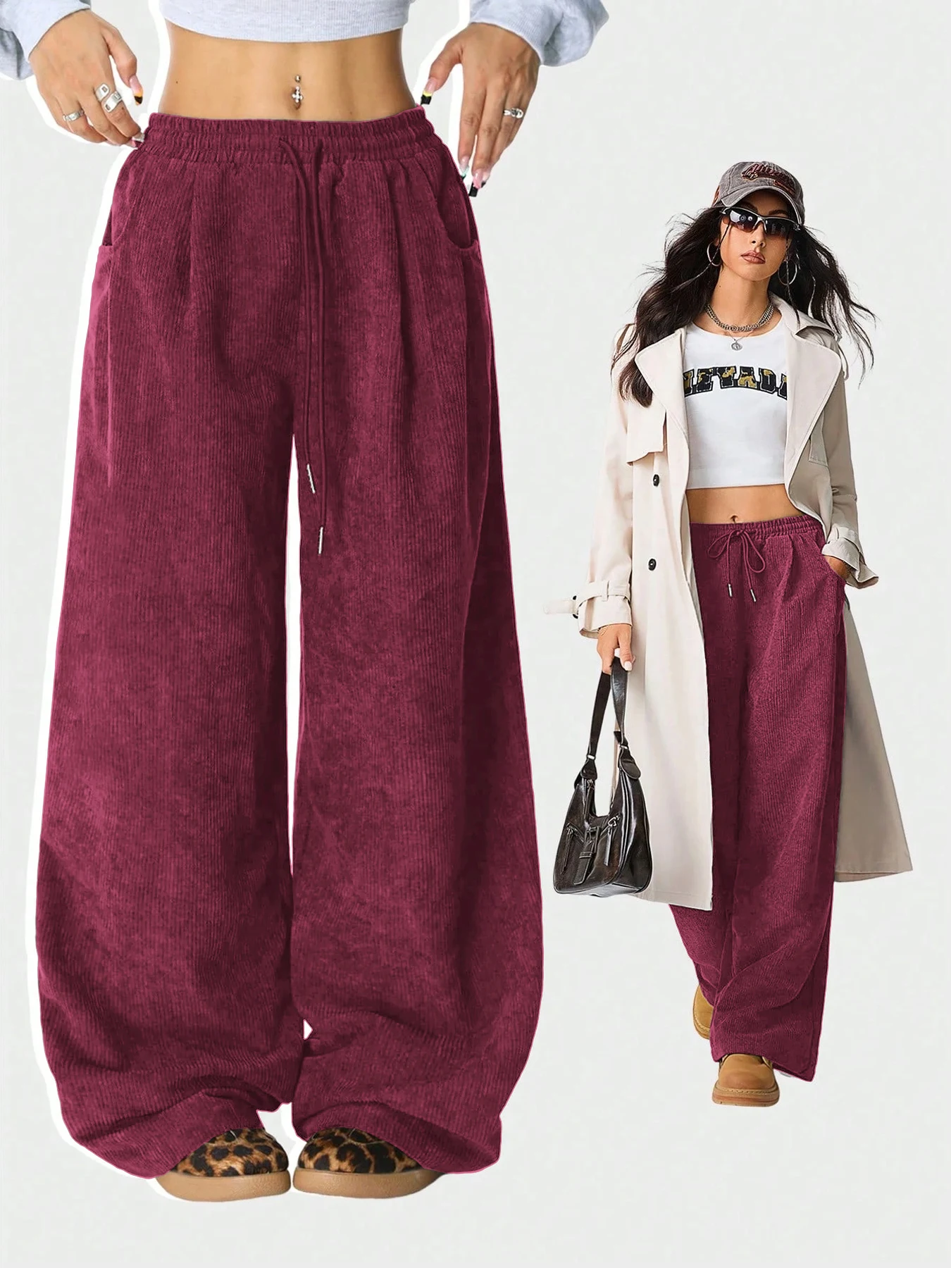 Retro Cargo Pants with Drawstring — Image 10