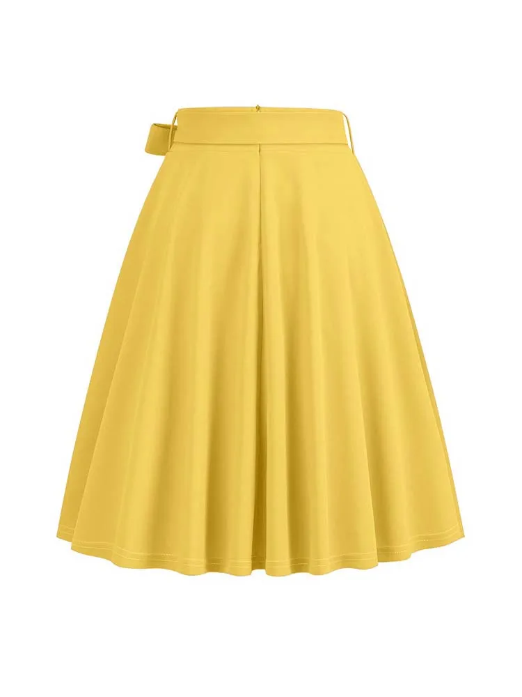 Vintage Solid Midi Skirt — Image 8