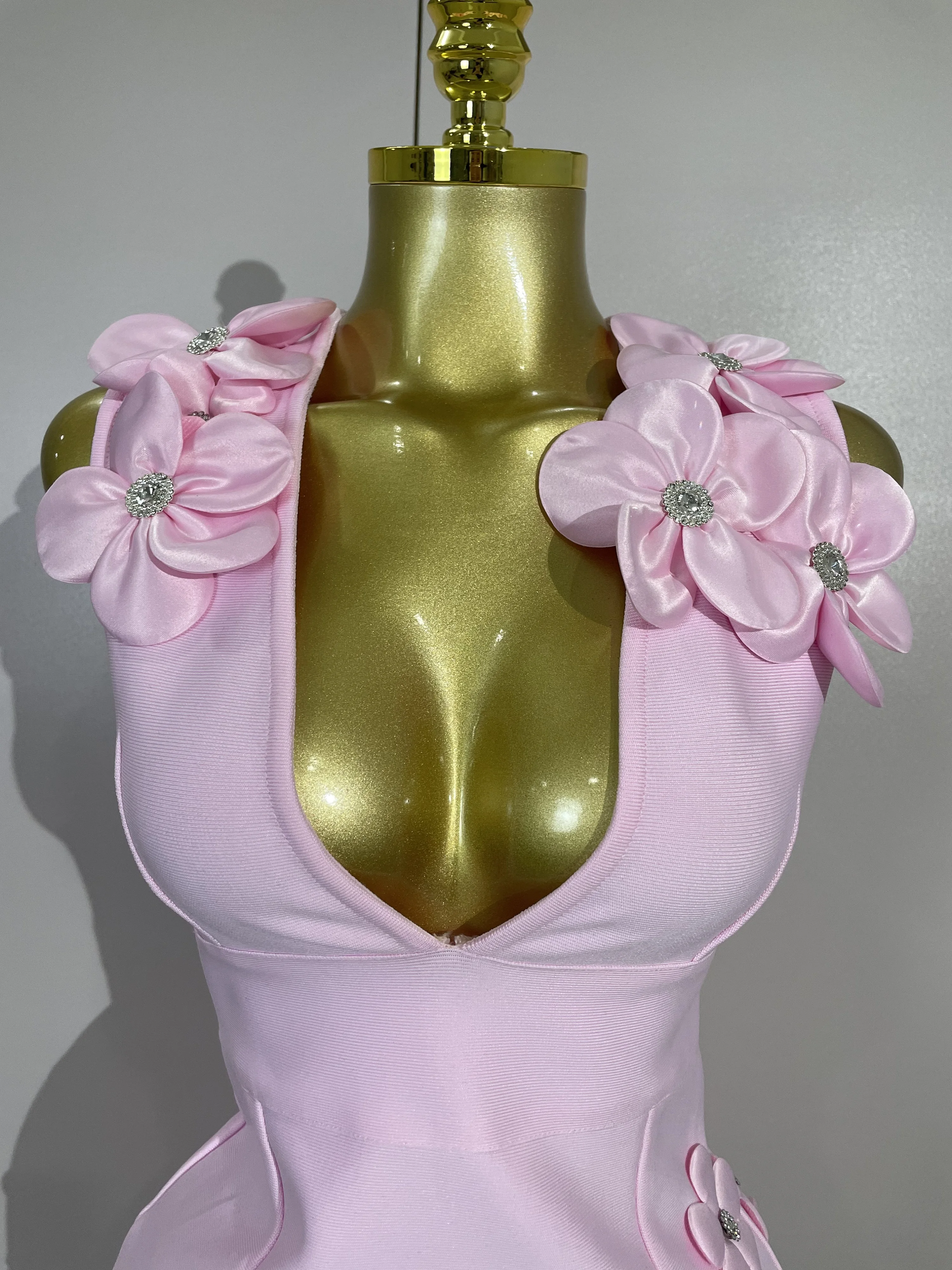 Crystal Sleeveless V-Neck Evening Gown — Image 16