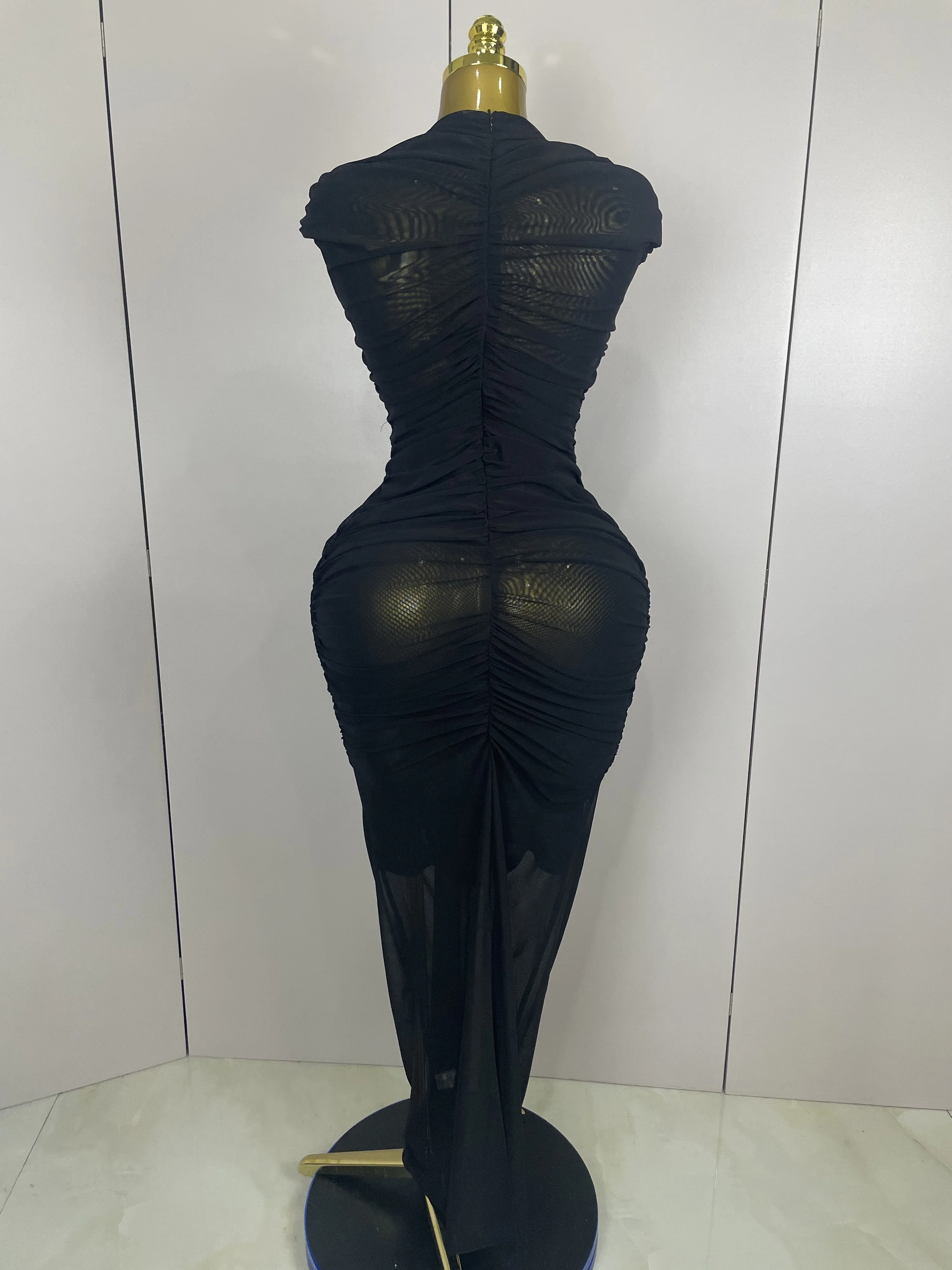 Bodycon Mesh Sleeveless Hollow-Out Long Evening Dress — Image 14