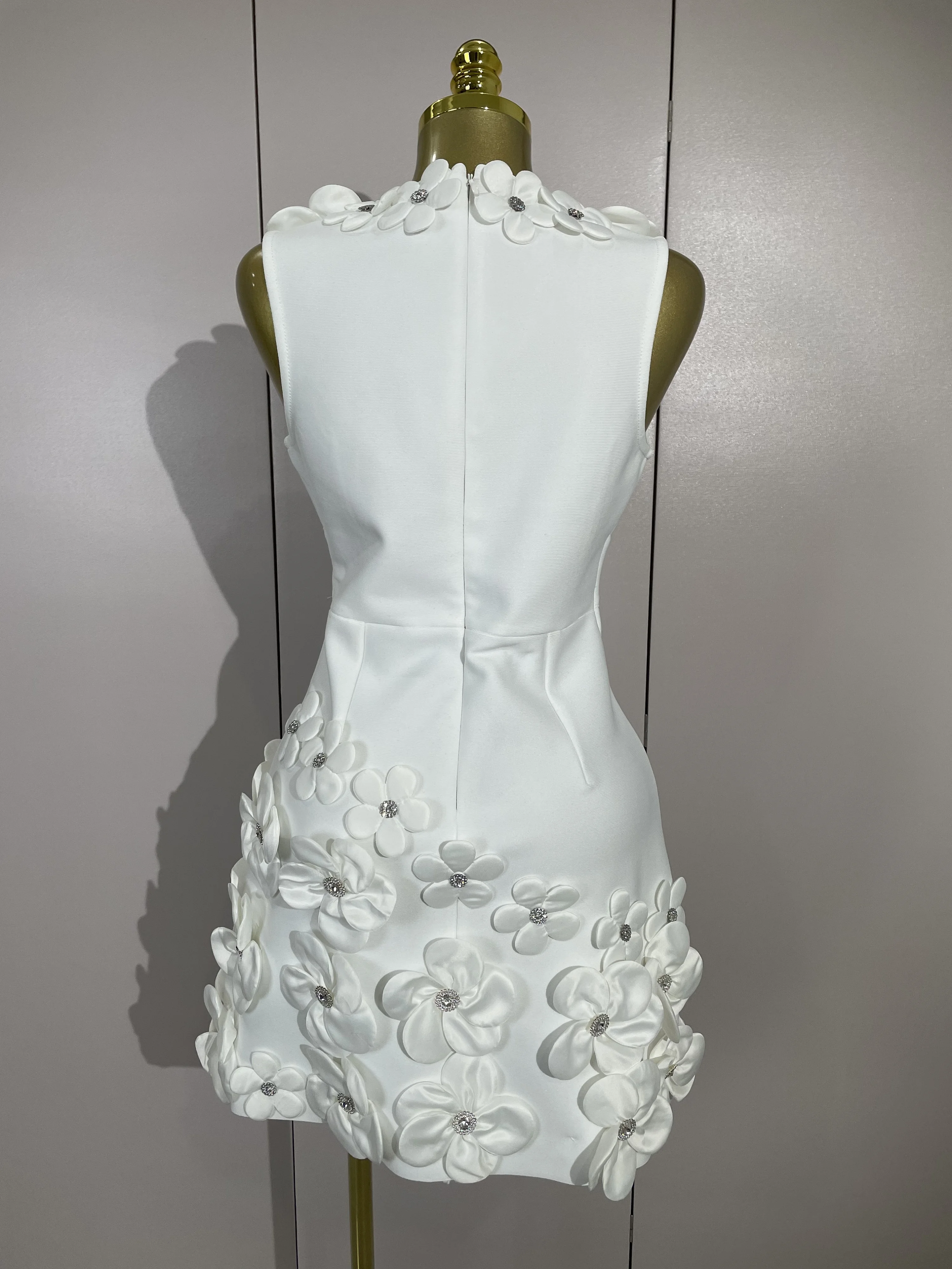 Crystal Sleeveless V-Neck Evening Gown — Image 21