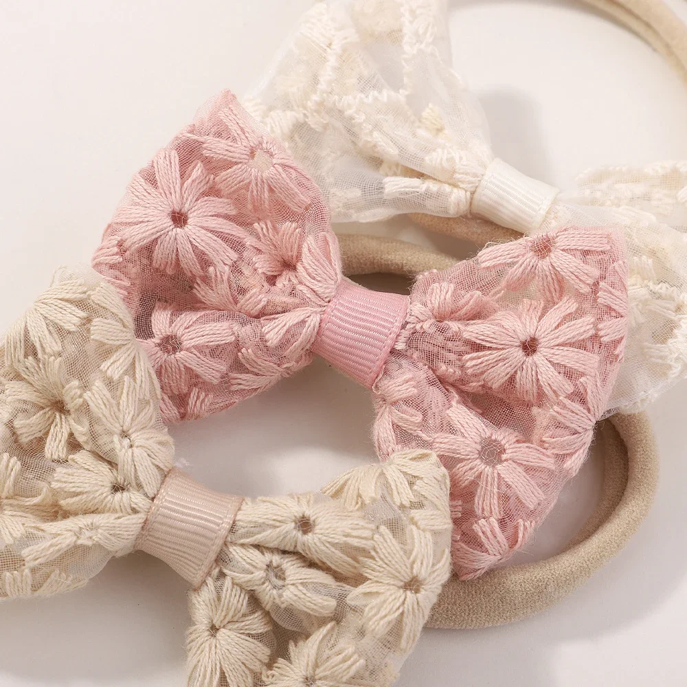 Newborn 4-Piece Embroidered Headband Set — Image 8