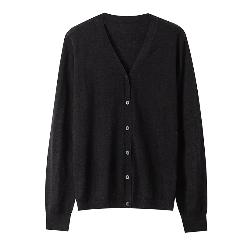 Wool V-Neck Cardigan — Image 17