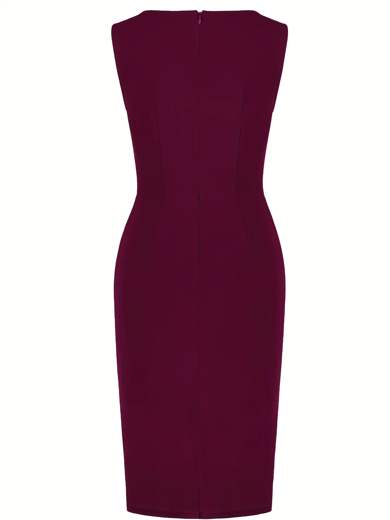 Vintage Sleeveless Round Neck Formal Dress — Image 16