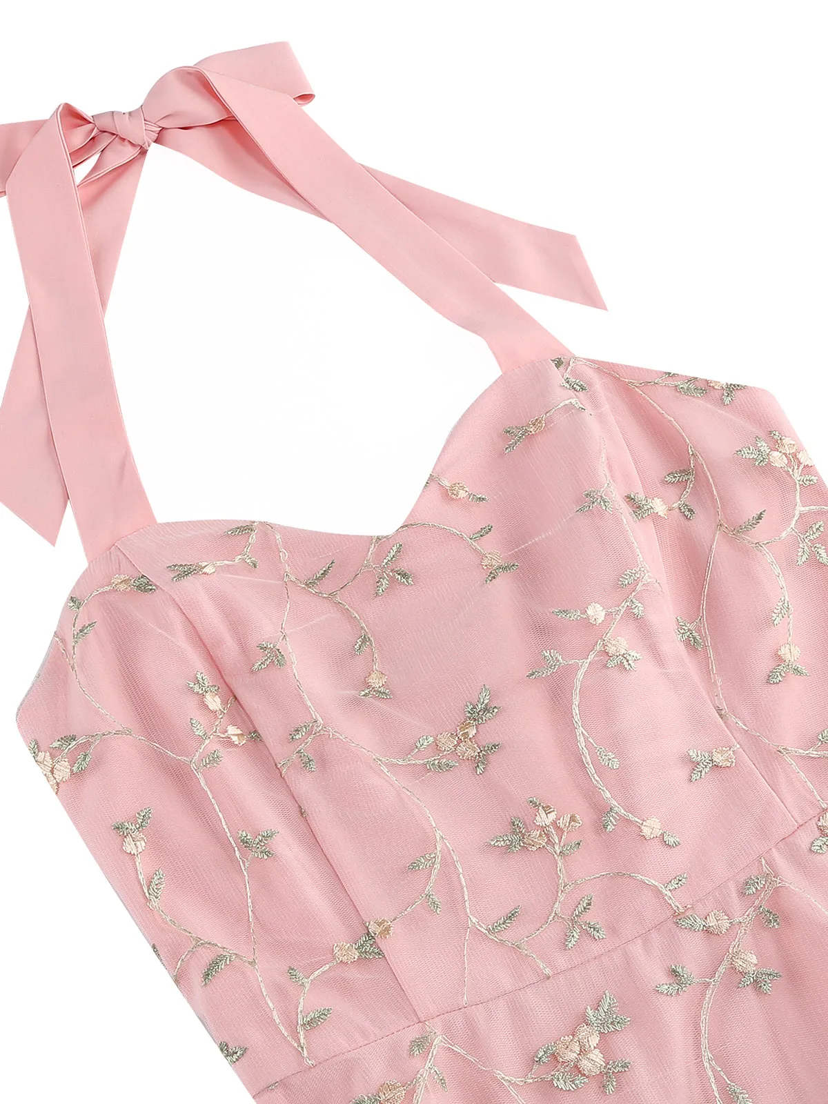Vintage Halter Evening Dress — Image 20