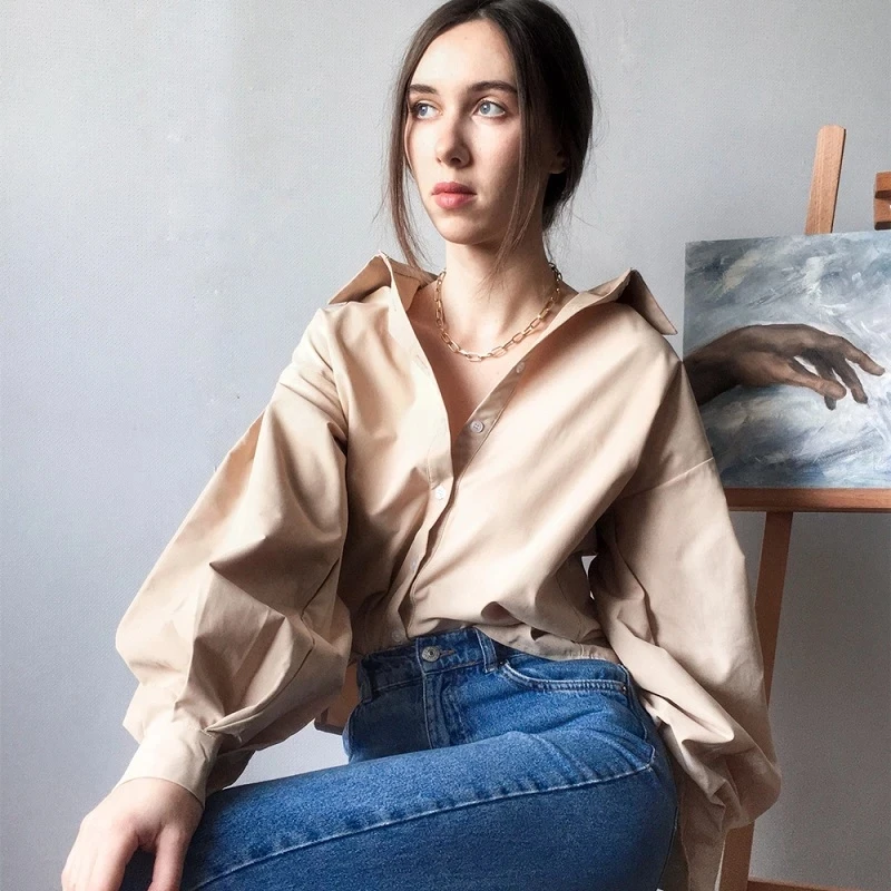 Elegant Long Sleeve Autumn Blouse — Image 6