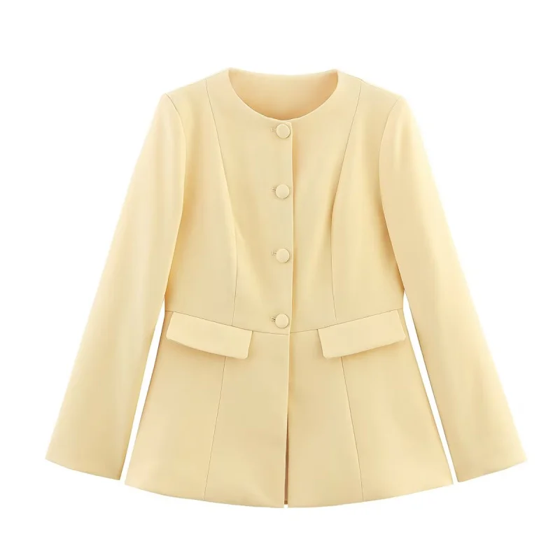 Retro Round Neck Blazer — Image 9