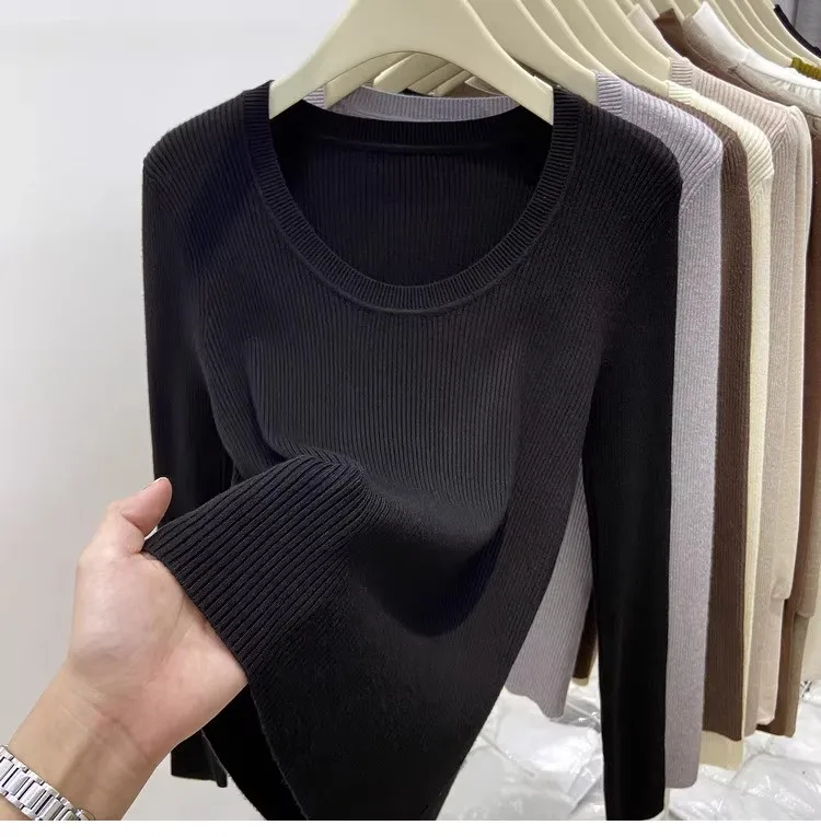 Solid Knitted Pullover — Image 22