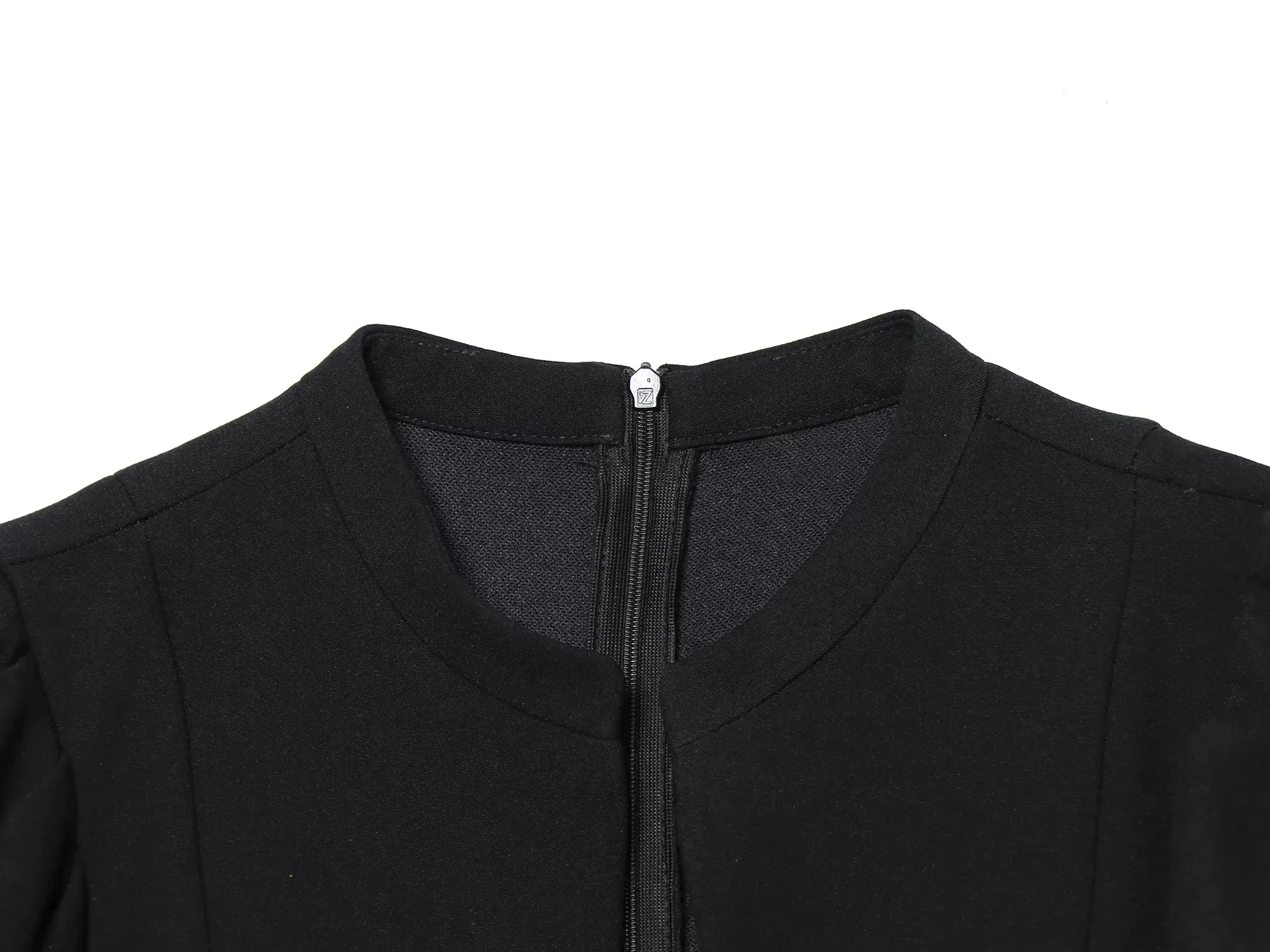 Elegant Puff Sleeve Summer Short Dress with Zipper — Image 10