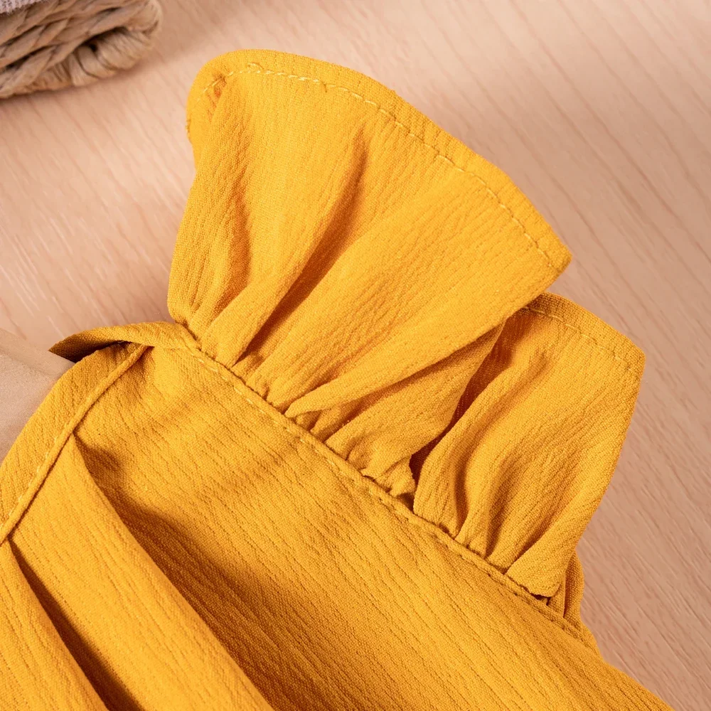 Baby Solid Sleeveless Ruffled Dress — Image 5