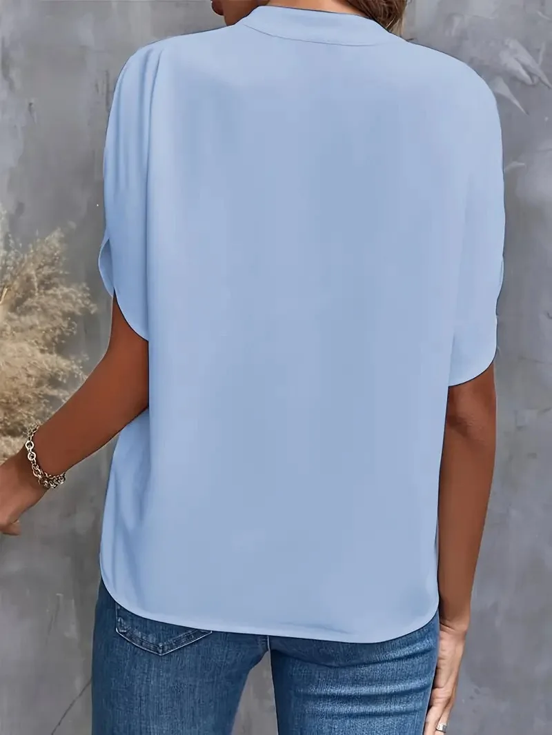 Casual Solid Summer Blouse — Image 14