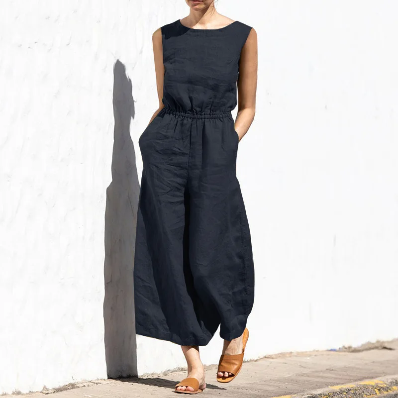 Solid Sleeveless Jumpsuit — Image 8