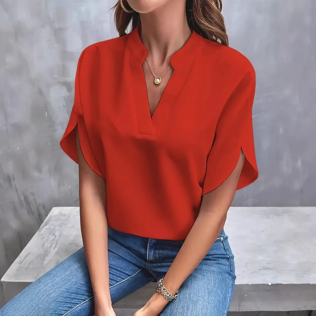 Casual Solid Summer Blouse — Image 9