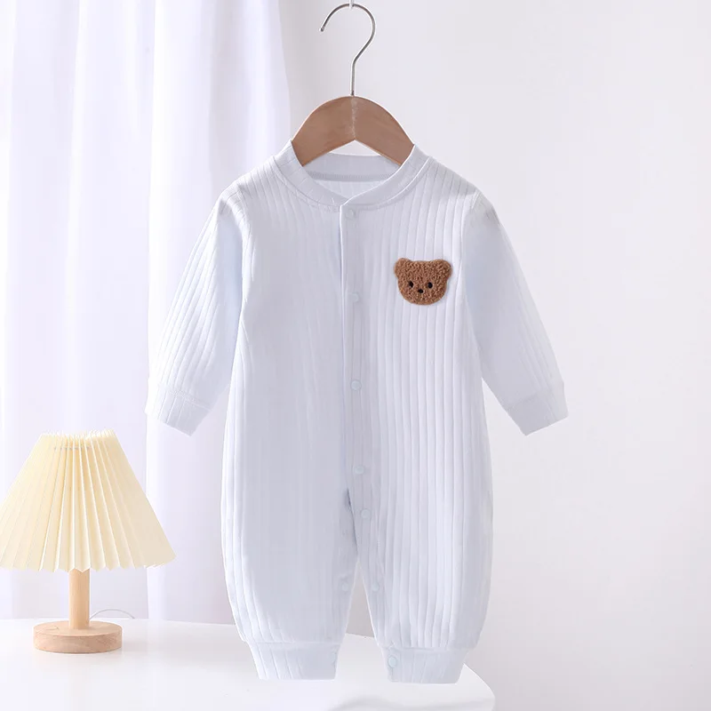 Baby Solid Cotton Spring Jumpsuit — Image 4