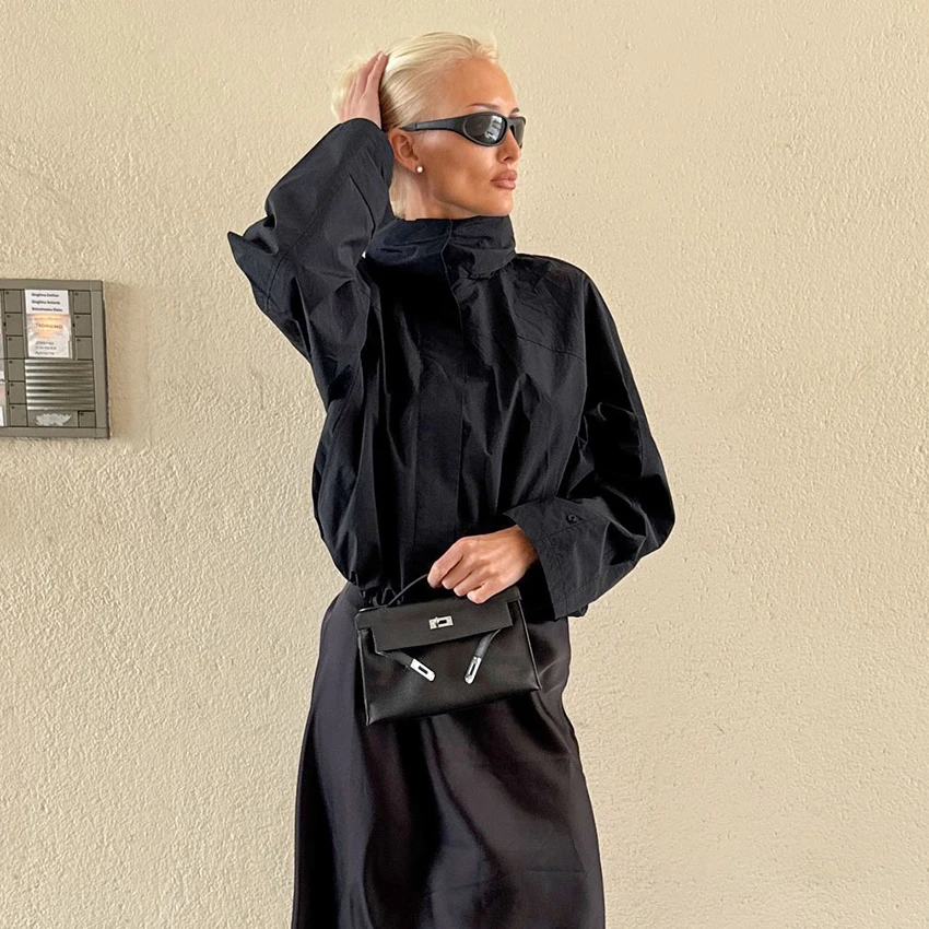 Turtleneck Autumn Jacket with Zipper — Image 11