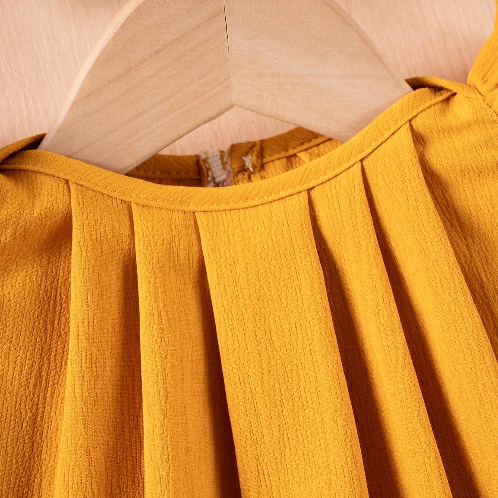 Baby Solid Sleeveless Ruffled Dress — Image 6