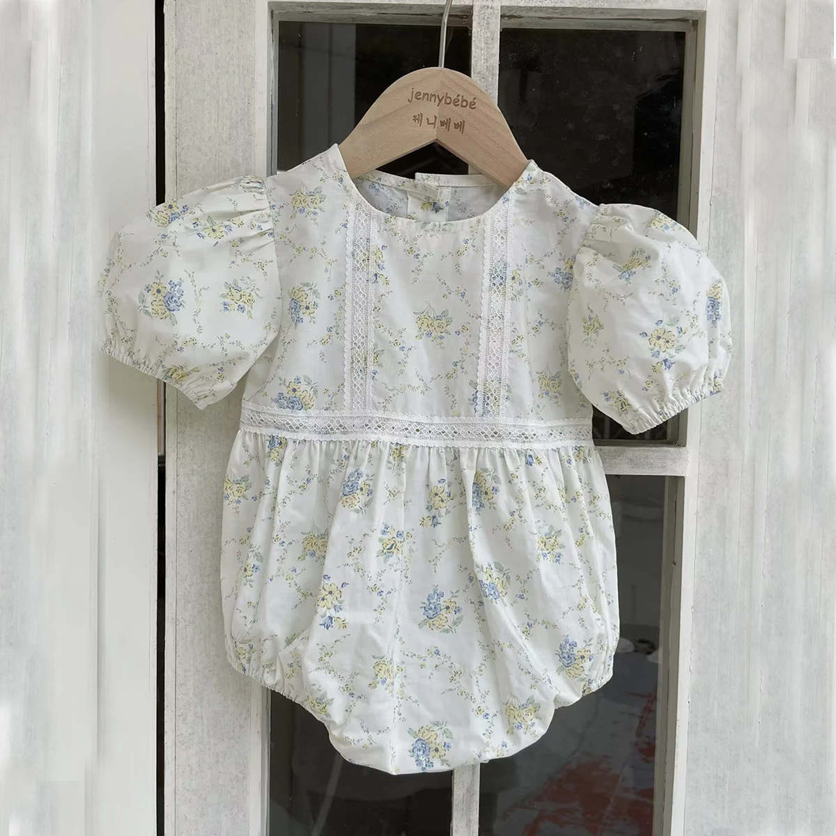 Baby Floral Ruffled Summer Romper — Image 7