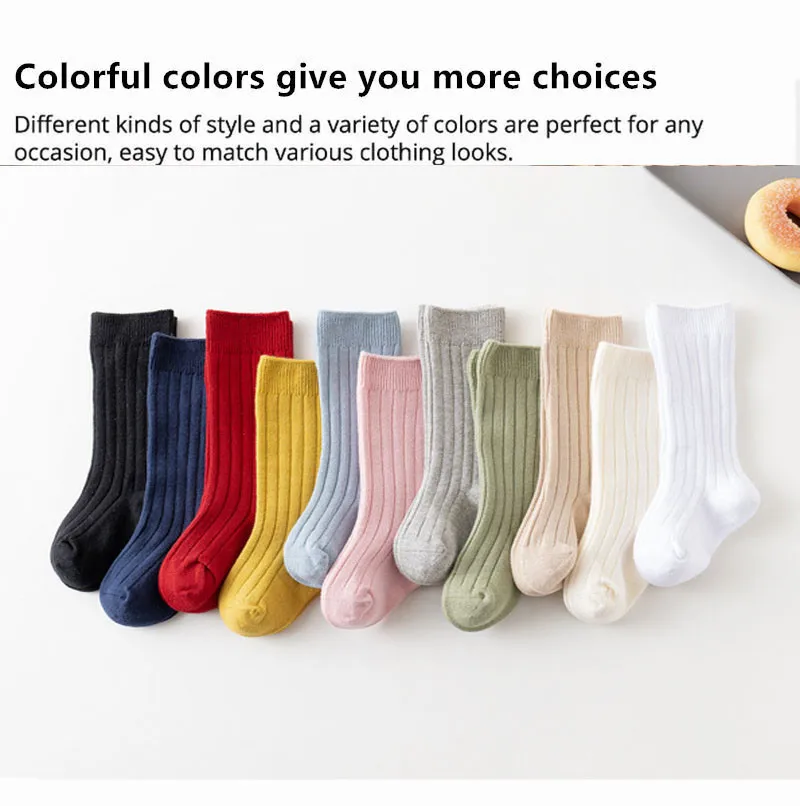 Baby Striped Cotton Long Socks — Image 3