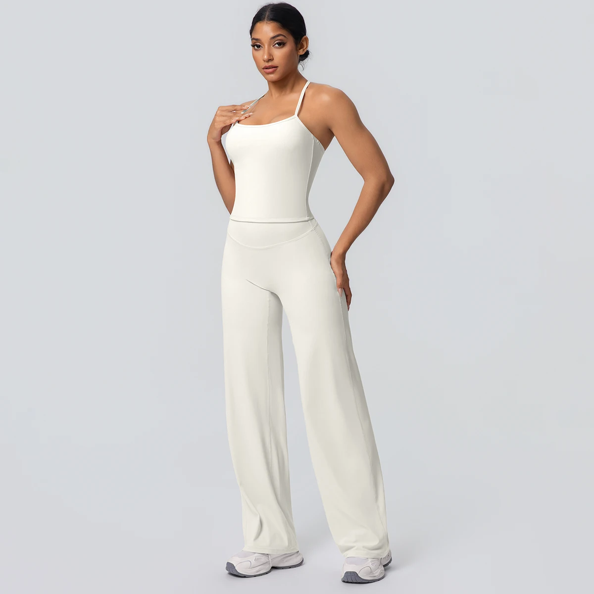 2-Piece Solid Yoga Sports Set — Image 25