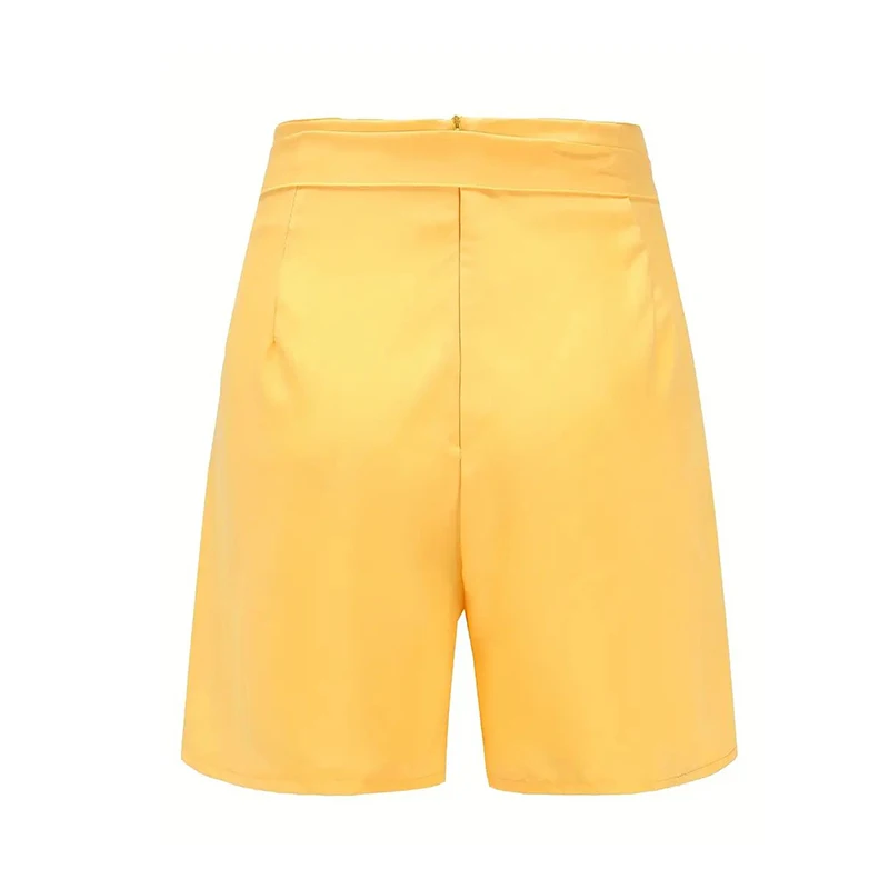 Solid Summer Shorts with Buttons — Image 33