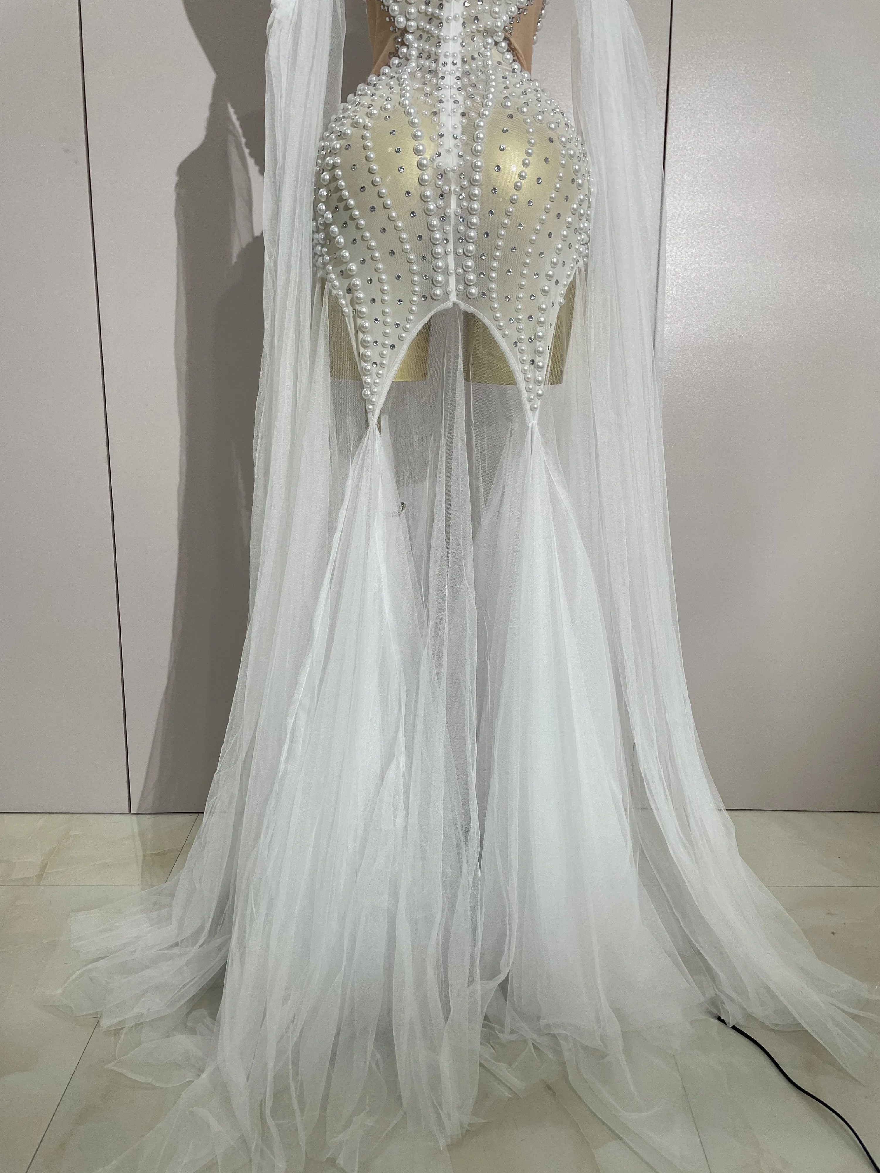 Elegant Rhinestone Mesh Evening Dress — Image 11