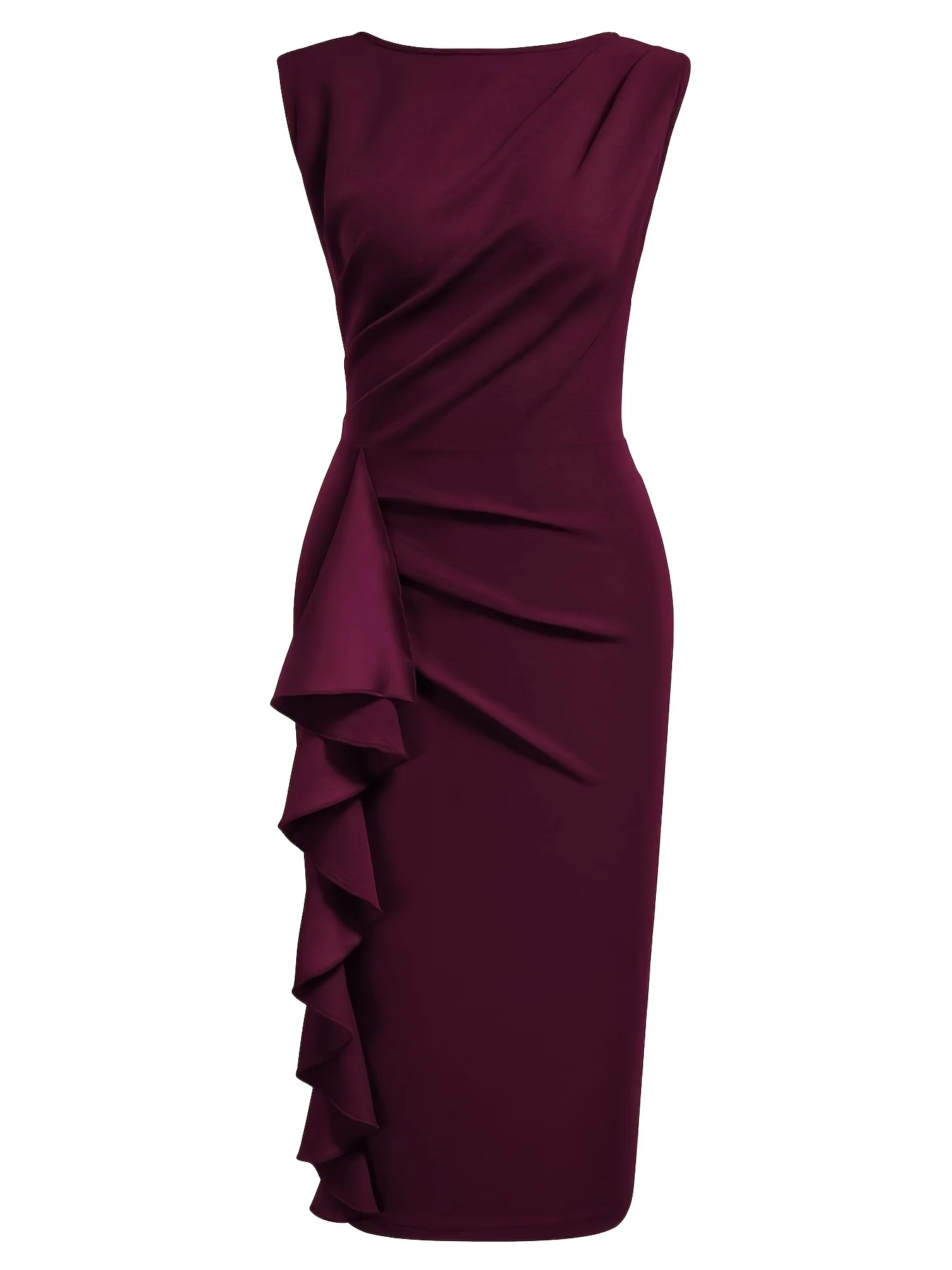 Vintage Sleeveless Round Neck Formal Dress — Image 15