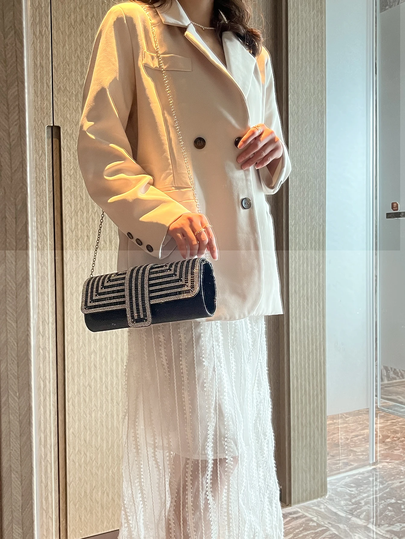Crystal Clutch with Chain — Image 10