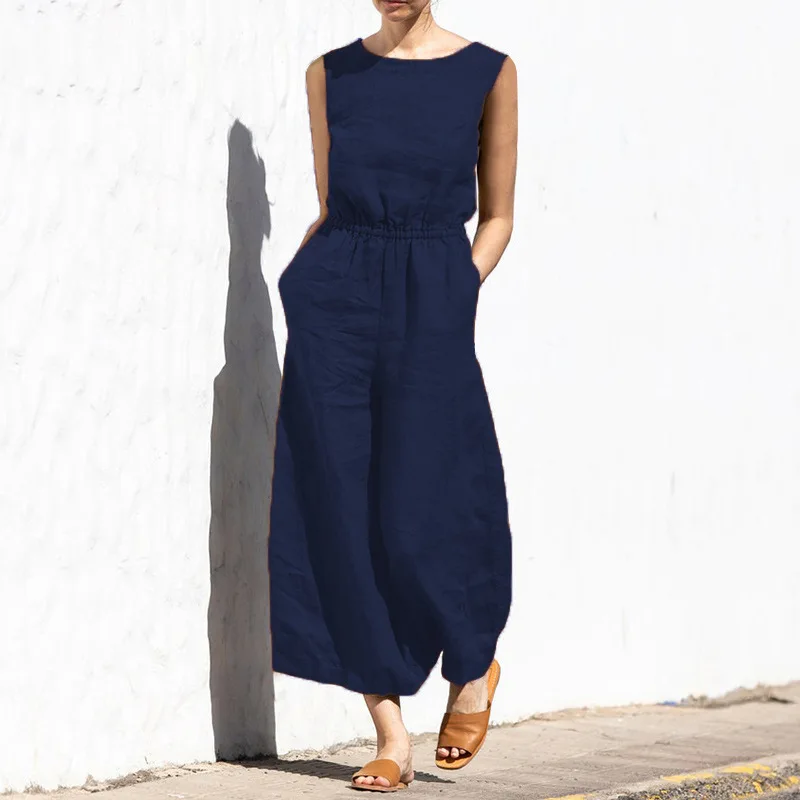 Solid Sleeveless Jumpsuit — Image 19