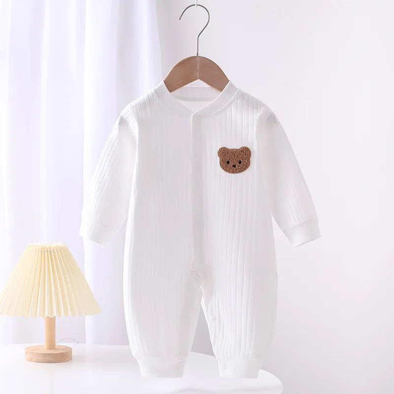 Baby Solid Cotton Spring Jumpsuit — Image 3