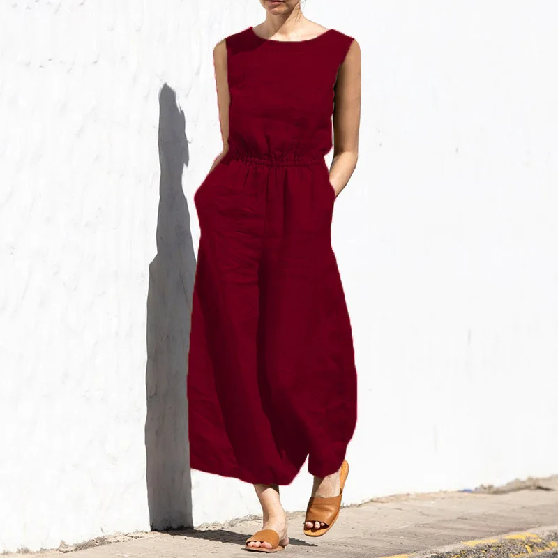 Solid Sleeveless Jumpsuit — Image 18