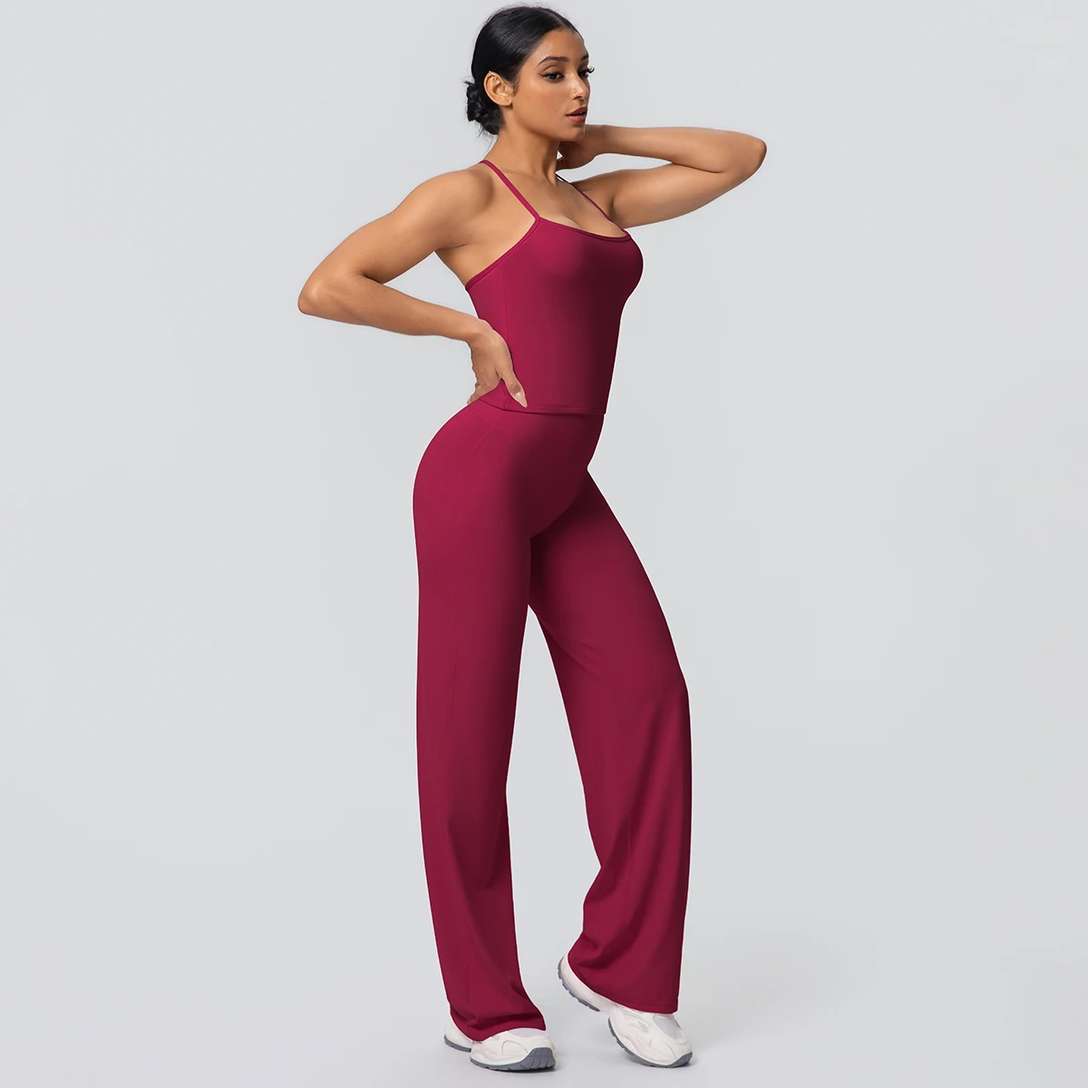 2-Piece Solid Yoga Sports Set — Image 38