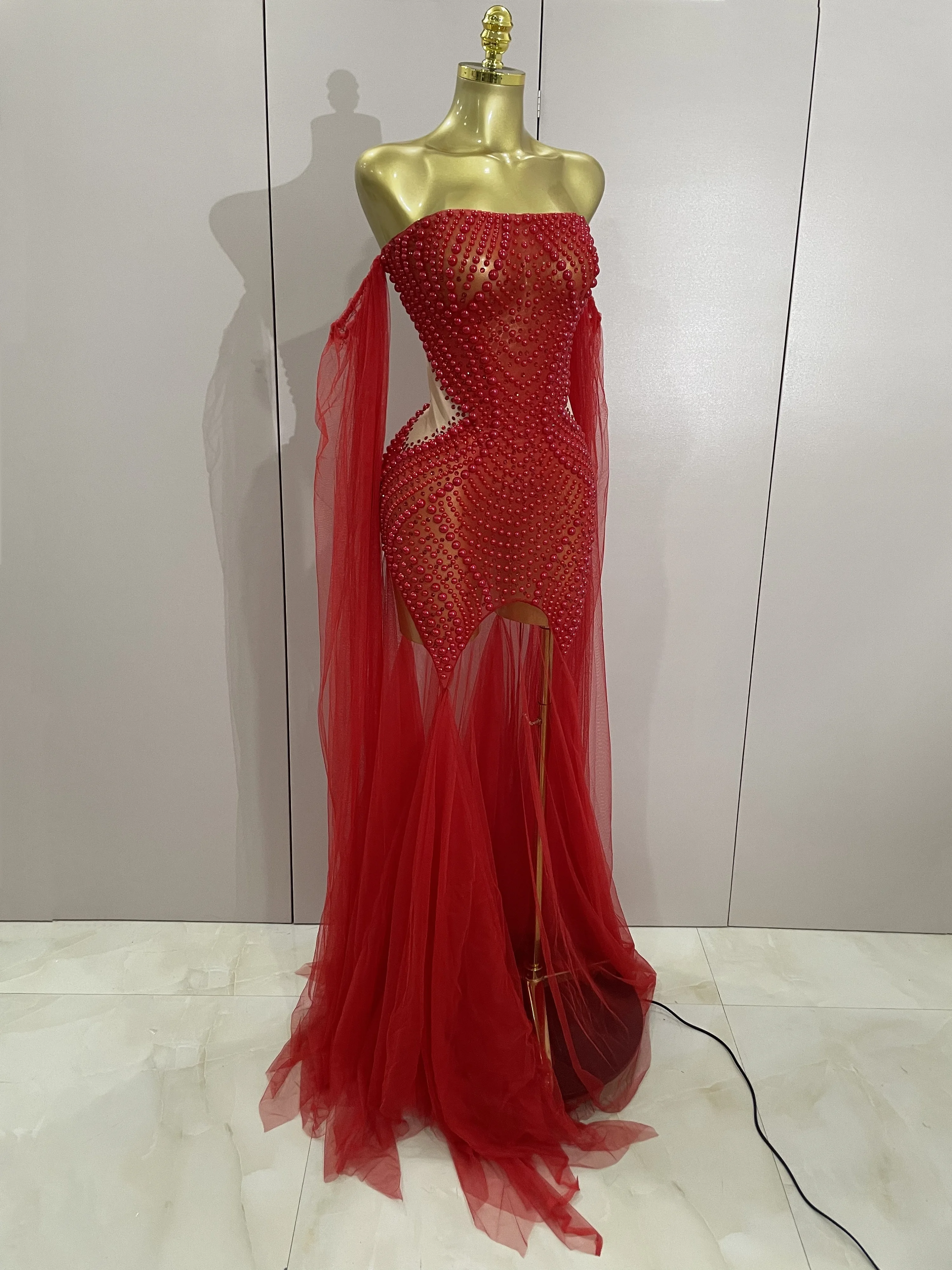 Elegant Rhinestone Mesh Evening Dress — Image 20